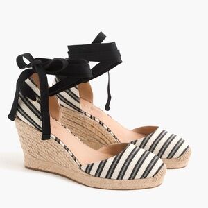 NEW J. CREW Sz 8 Ankle Wrap Around Espadrille Wedge Sandals